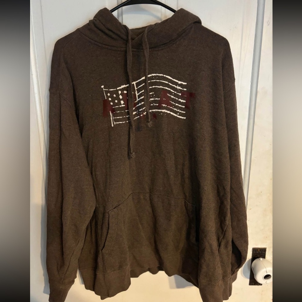 Ariat Brown Hoodie with Flag Design